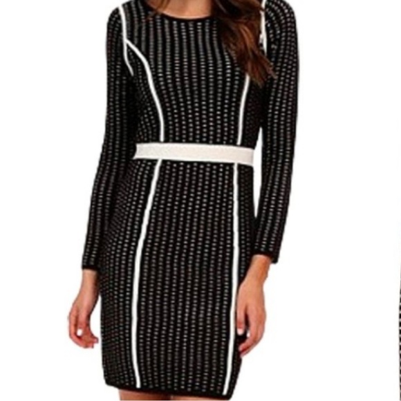 Calvin Klein Knit Geometric Bodycon Sweater Dress - Picture 1 of 13